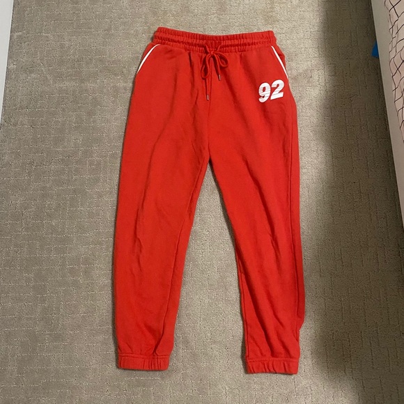 Forever 21 Pants & Jumpsuits Red Sweatpants With White Detailing